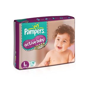 Pampers Active Baby Diapers-Large