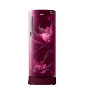 Samsung 192 L 4 Star Inverter Direct Cool Single Door Refrigerator(RR20T182XR8/HL, Blooming Saffron Red, Base Stand with Drawer)
