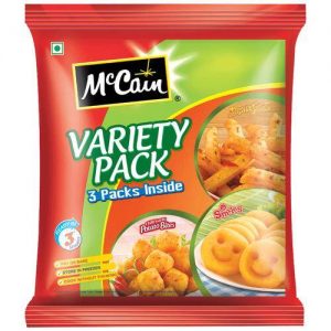 McCain Variety (Smiles, Chilly Garlic Bytes and Masala Fries)